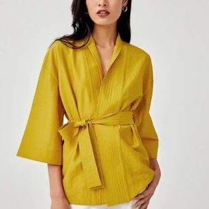 Love Bonito - Brinley Sash Tie Outerwear, Mustard